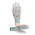 OEM Logo 13 Gauge Polyester Knitted Conductive Carbon Filament PU Coated Anti-static Gloves